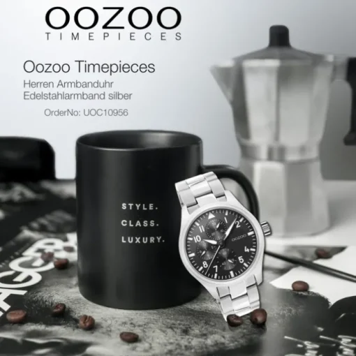 Oozoo Herren Armbanduhr Timepieces C10956 Analog Edelstahl silber UOC10956