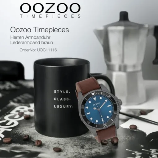 Oozoo Herren Armbanduhr Timepieces Analog Leder braun UOC11116