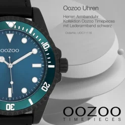 Oozoo Herren Armbanduhr Timepieces Analog Leder schwarz UOC11118