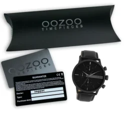Oozoo Herren Armbanduhr Timepieces Analog Leder schwarz UOC11224