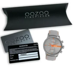 Oozoo Herren Armbanduhr Timepieces Analog Leder grau UOC11225