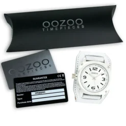 Oozoo Herren Armbanduhr Timepieces Analog Leder weiß UOC2581A