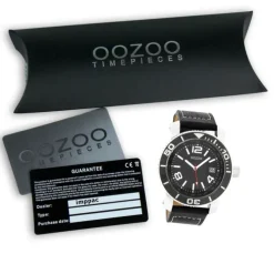 Oozoo Herren Armbanduhr Timepieces Analog Leder schwarz UOC2594A