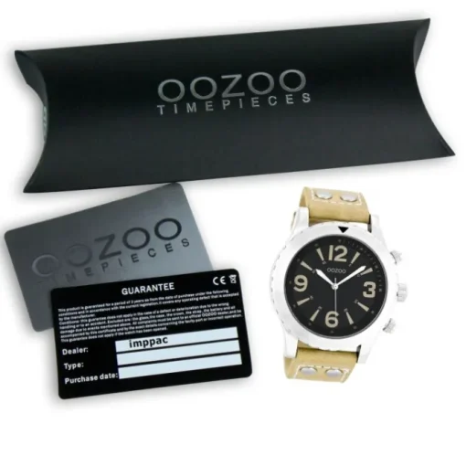 Oozoo Herren Armbanduhr Timepieces Analog Leder beige UOC6112A