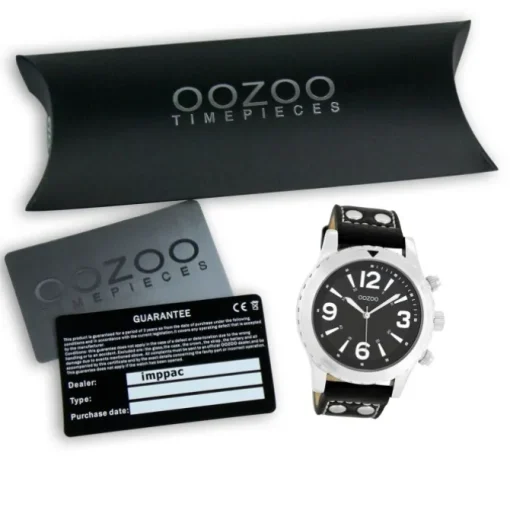 Oozoo Herren Armbanduhr Timepieces Analog Leder schwarz UOC6113A