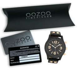 Oozoo Herren Armbanduhr Timepieces Analog Leder schwarz UOC6114A