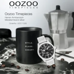 Oozoo Herren Armbanduhr Timepieces Analog Metallband silber UOC11506