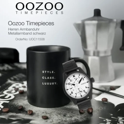 Oozoo Herren Armbanduhr Timepieces Analog Metallband schwarz UOC11508