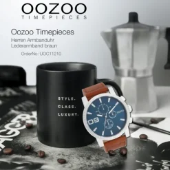 Oozoo Herren Armbanduhr Timepieces Analog Leder braun UOC11210