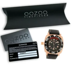 Oozoo Herren Armbanduhr Timepieces Analog Leder schwarz UOC2282A