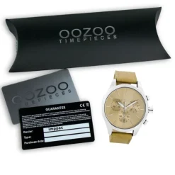 Oozoo Herren Armbanduhr Timepieces Analog Leder beige UOC7061A