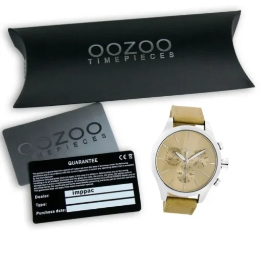 Oozoo Herren Armbanduhr Timepieces Analog Leder beige UOC7061A
