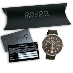 Oozoo Herren Armbanduhr Timepieces Analog Leder dunkelbraun UOC7078A
