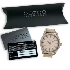 Oozoo Herren Armbanduhr Timepieces Analog Leder graubeige UOC8225A
