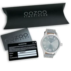 Oozoo Herren Armbanduhr Timepieces Analog Leder graublau UOC1010A