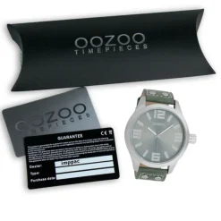 Oozoo Herren Armbanduhr Timepieces Analog Leder grüngrau UOC1011A