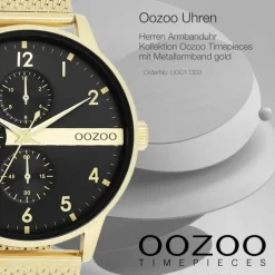 Oozoo Herren Armbanduhr Timepieces Analog Metall gold UOC11302