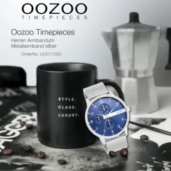 Oozoo Herren Armbanduhr Timepieces Analog Metall silber UOC11300