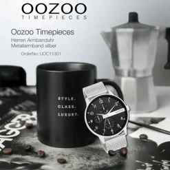 Oozoo Herren Armbanduhr Timepieces Analog Metall silber UOC11301