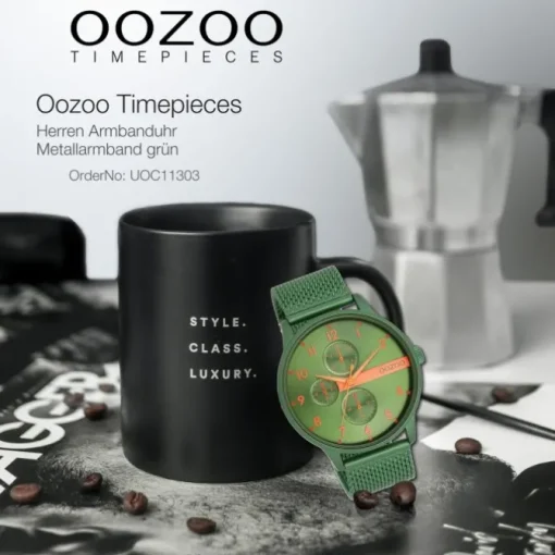 Oozoo Herren Armbanduhr Timepieces Analog Metall grün UOC11303