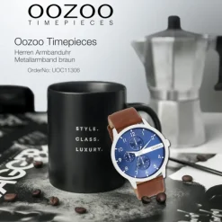 Oozoo Herren Armbanduhr Timepieces Analog Metall braun UOC11306