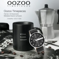 Oozoo Herren Armbanduhr Timepieces Analog Metall schwarz UOC11309