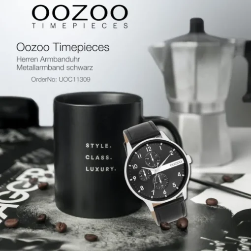 Oozoo Herren Armbanduhr Timepieces Analog Metall schwarz UOC11309