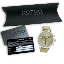 Oozoo Herren Armbanduhr Timepieces Analog Leder beige UOC7060A