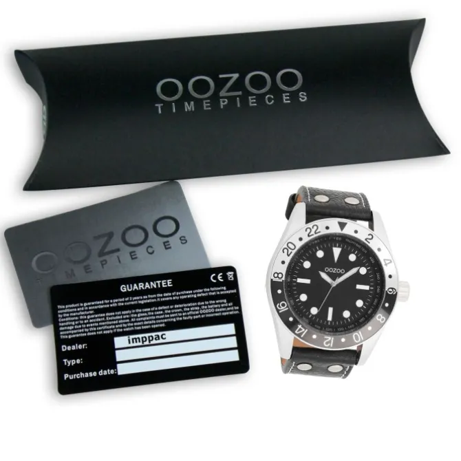 Oozoo Herren Armbanduhr Timepieces Analog Leder schwarz UOC2299A