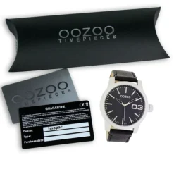 Oozoo Herren Armbanduhr Timepieces Analog Leder schwarz UOC5149A