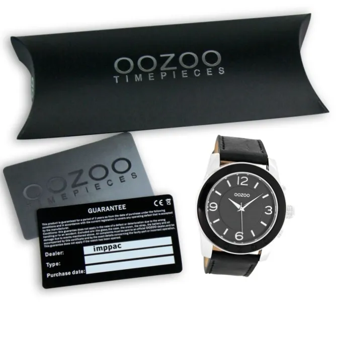 Oozoo Herren Armbanduhr Timepieces Analog Leder schwarz UOC5390A