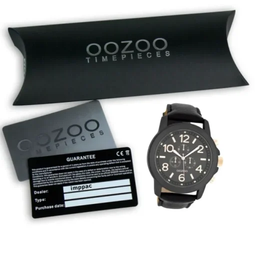 Oozoo Herren Armbanduhr Timepieces Analog Leder schwarz UOC6064A
