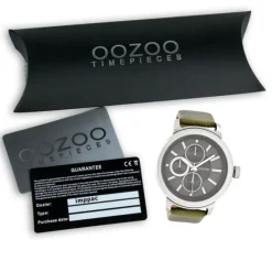 Oozoo Herren Armbanduhr Timepieces Analog Leder grün UOC6066A