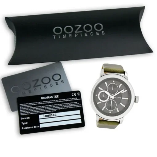 Oozoo Herren Armbanduhr Timepieces Analog Leder grün UOC6066A