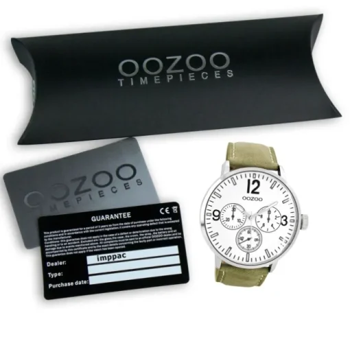 Oozoo Herren Armbanduhr Timepieces Analog Leder beige UOC7046A