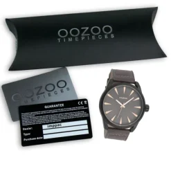 Oozoo Herren Armbanduhr Timepieces Analog Leder dunkelbraun UOC8228A