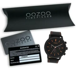 Oozoo Herren Armbanduhr Timepieces Analog Leder schwarz UOC11209