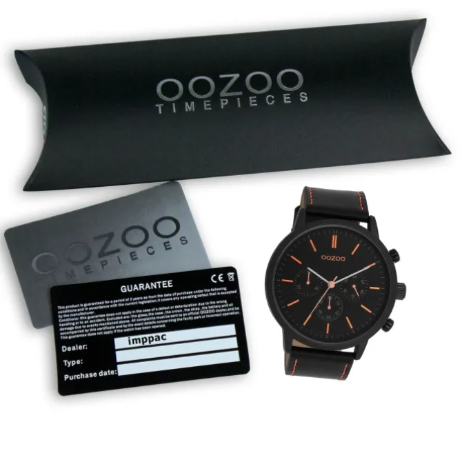 Oozoo Herren Armbanduhr Timepieces Analog Leder schwarz UOC11209