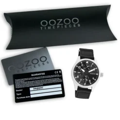 Oozoo Herren Armbanduhr Timepieces C11009 Analog Leder schwarz UOC11009