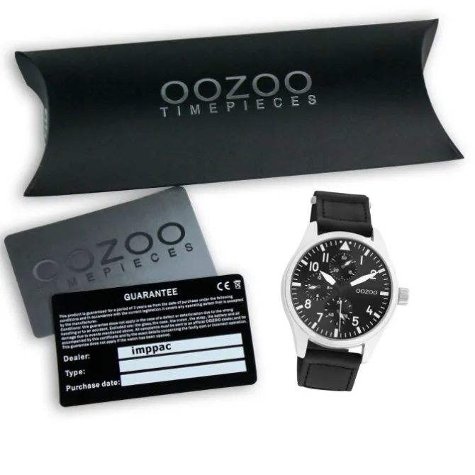 Oozoo Herren Armbanduhr Timepieces C11009 Analog Leder schwarz UOC11009