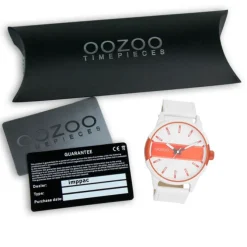 Oozoo Herren Armbanduhr Timepieces Analog Leder weiß UOC11316