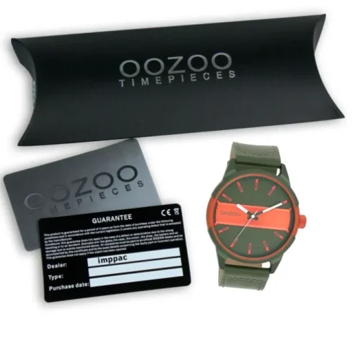 Oozoo Herren Armbanduhr Timepieces Analog Leder grün UOC11318