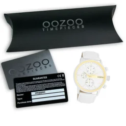 Oozoo Herren Armbanduhr Timepieces Analog Leder weiß UOC11313