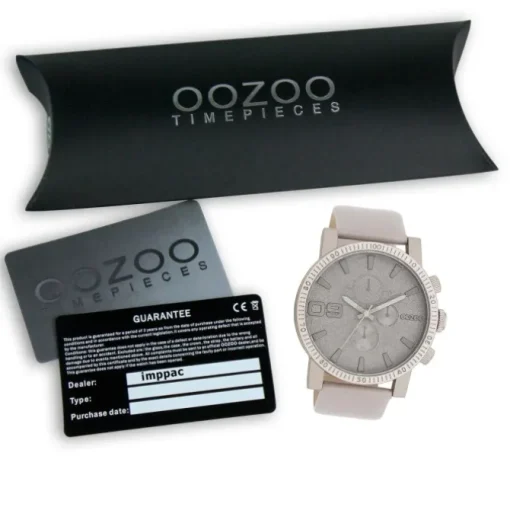Oozoo Herren Armbanduhr Timepieces Analog Leder grau UOC11311
