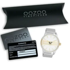 Oozoo Herren Armbanduhr Timepieces Analog Metall Mesh silber UOC11106