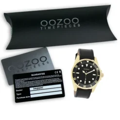 Oozoo Herren Armbanduhr Timepieces Analog Leder schwarz UOC11115