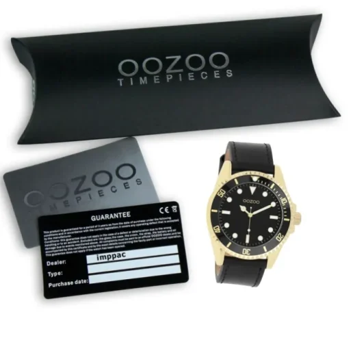 Oozoo Herren Armbanduhr Timepieces Analog Leder schwarz UOC11115