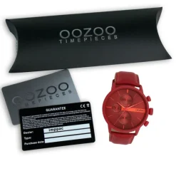 Oozoo Herren Armbanduhr Timepieces Analog Leder rot UOC11226
