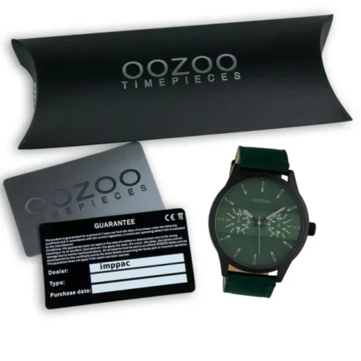 Oozoo Herren Armbanduhr Timepieces C10537 Analog Leder grün UOC10537