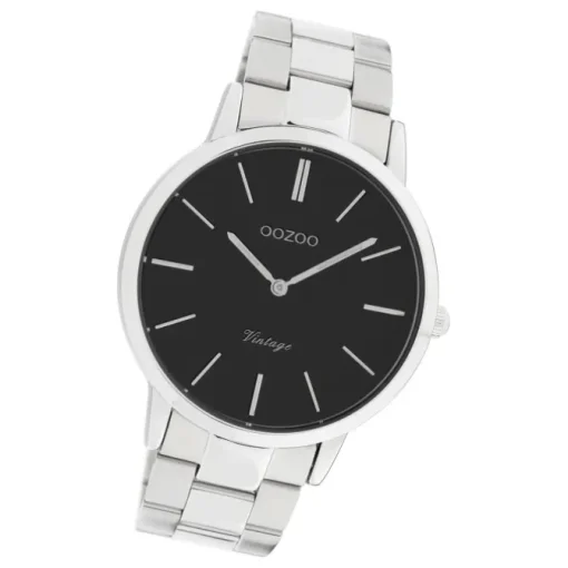 Oozoo Herren Armbanduhr Ultra Slim C20022 Analog Edelstahl silber UOC20022